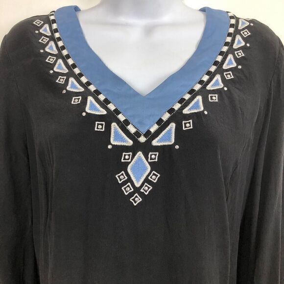 Bob Mackie Wearable Art Size M Black Tunic - Picture 2 of 8